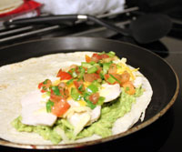 Kylling og avokado quesadillas