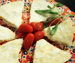 Kylling quesadillas m. mozzarella og rød peber
